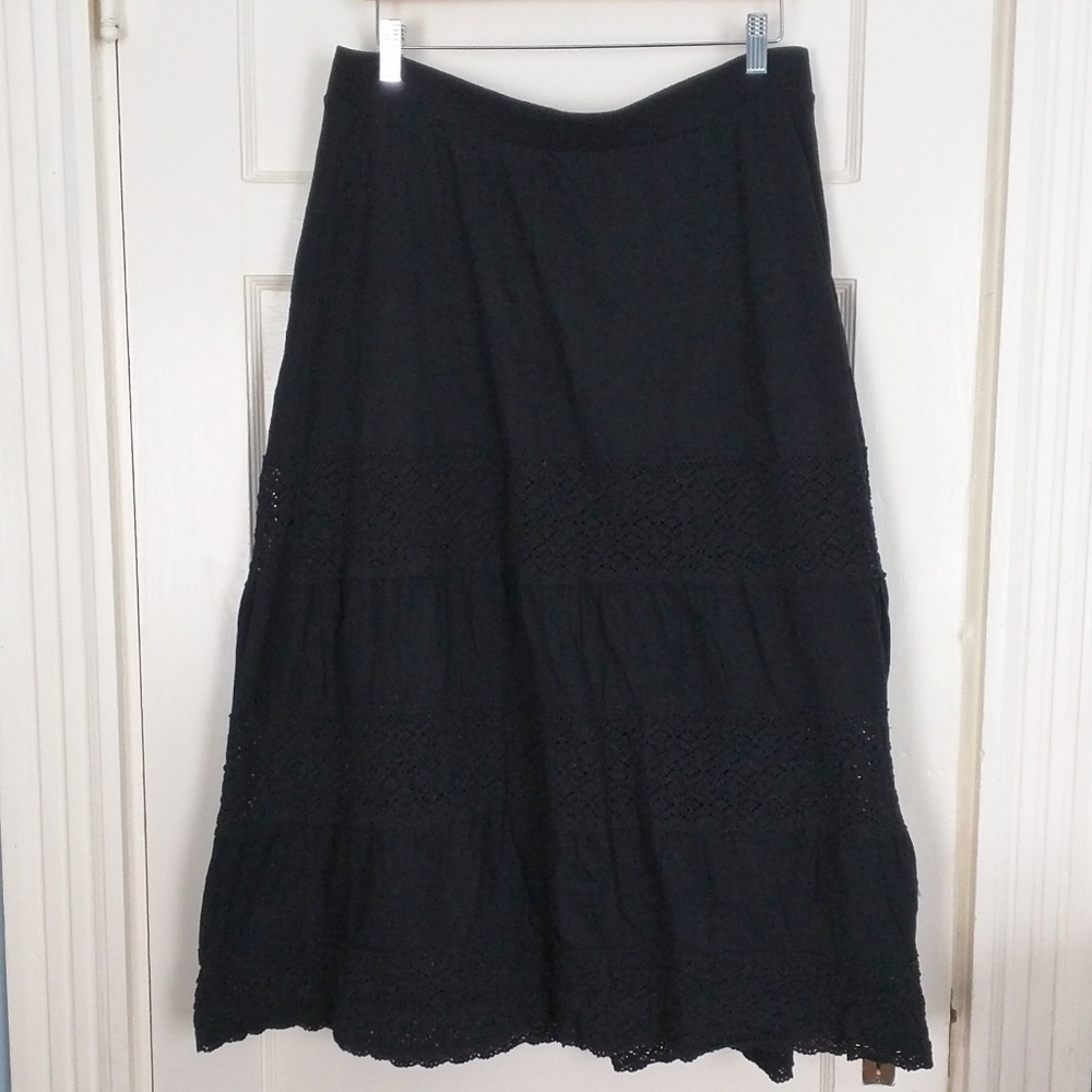 ⬇️$36 Lane Bryant crochet gypsy maxi skirt 14/16